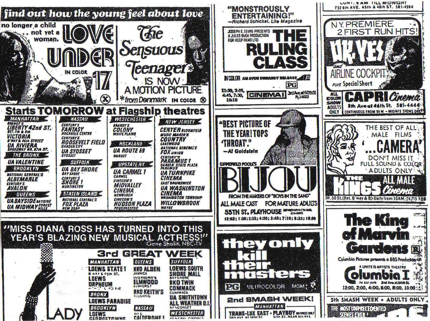 A 1972 ad for a double bill of